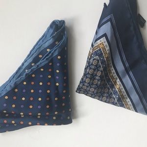 Lot of two 100% silk pocket squares